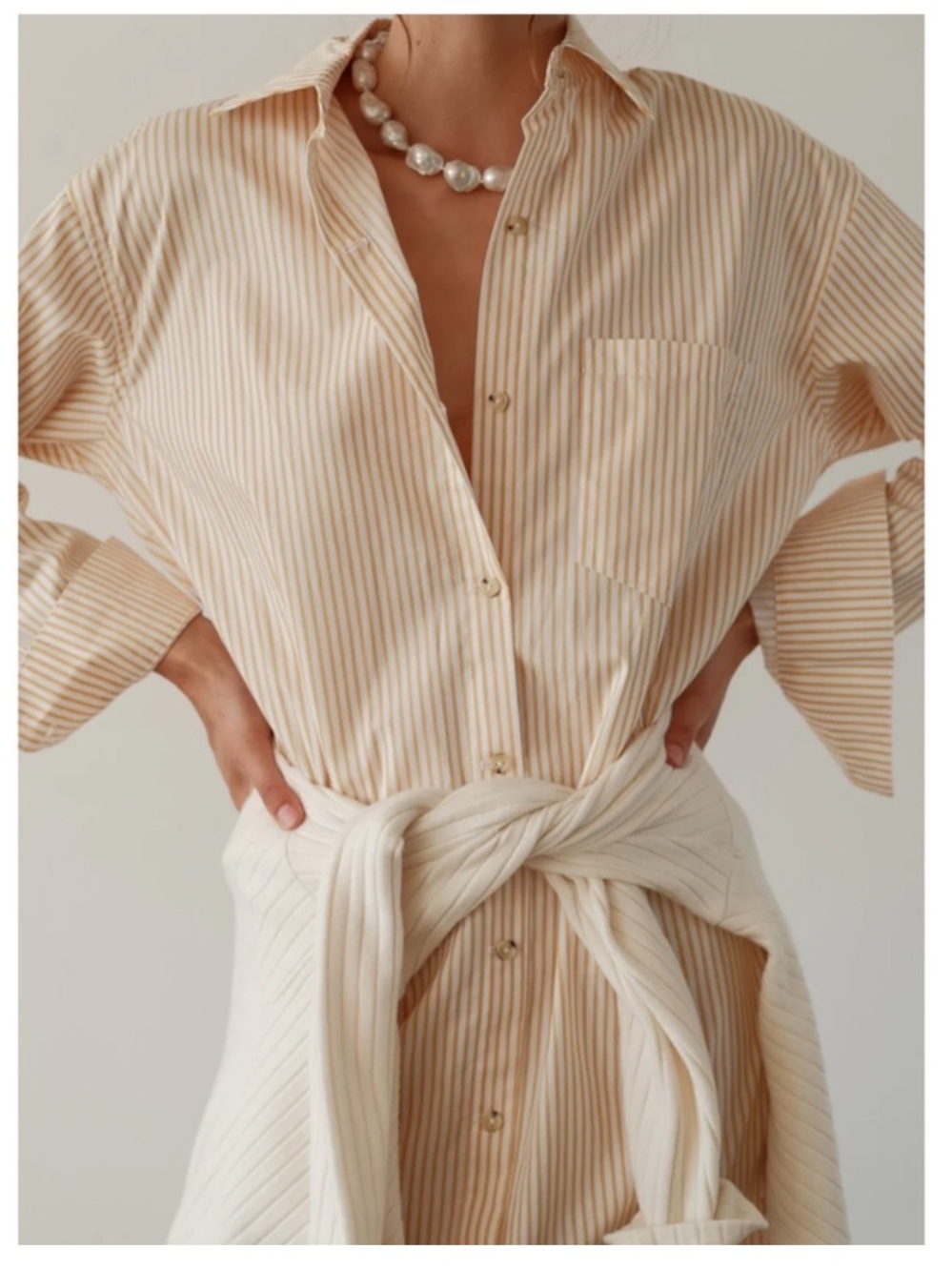 DONNI Small Pop Shirt Dress Sunny Stripe Button Down - Picture 4 of 11